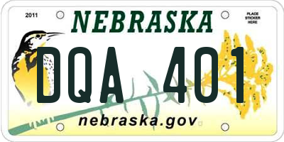 NE license plate DQA401