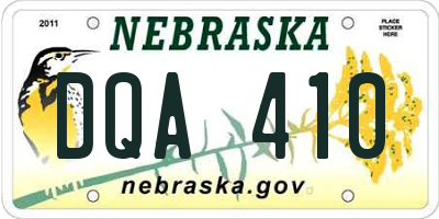 NE license plate DQA410