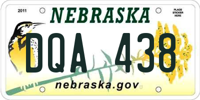 NE license plate DQA438