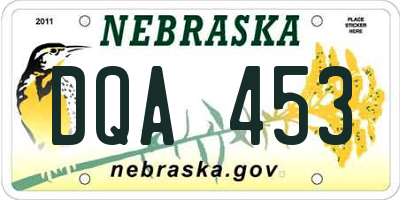 NE license plate DQA453