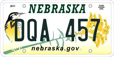 NE license plate DQA457