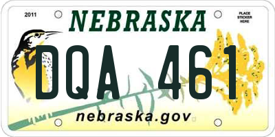 NE license plate DQA461