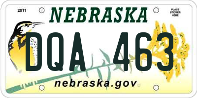 NE license plate DQA463