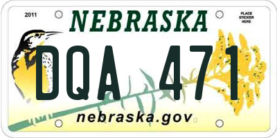 NE license plate DQA471