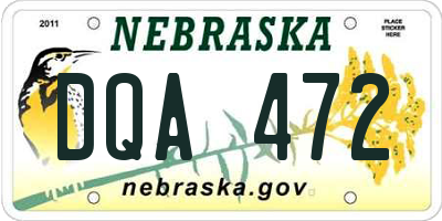 NE license plate DQA472