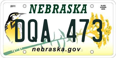 NE license plate DQA473