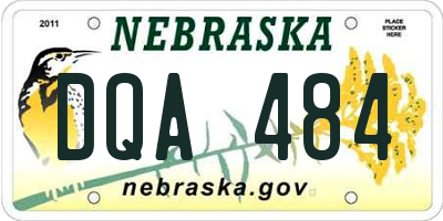 NE license plate DQA484