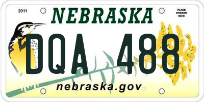NE license plate DQA488