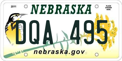NE license plate DQA495