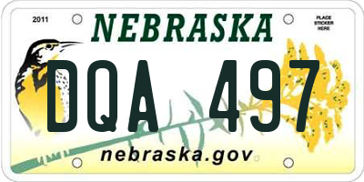 NE license plate DQA497