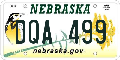 NE license plate DQA499