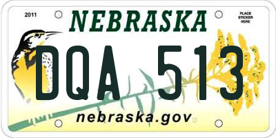 NE license plate DQA513