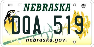 NE license plate DQA519