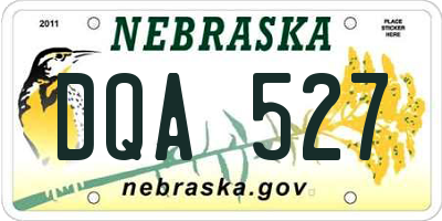 NE license plate DQA527