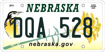 NE license plate DQA528