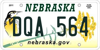 NE license plate DQA564