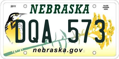 NE license plate DQA573