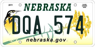 NE license plate DQA574