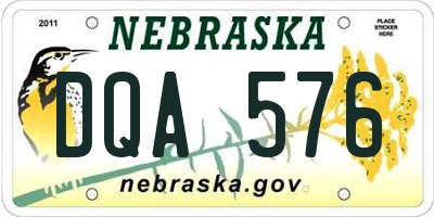 NE license plate DQA576