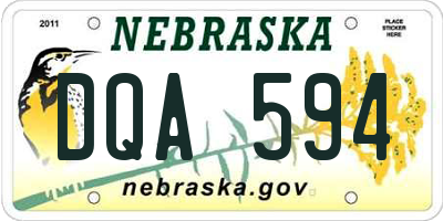 NE license plate DQA594