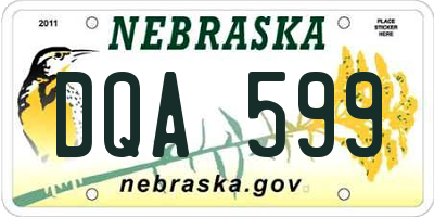 NE license plate DQA599