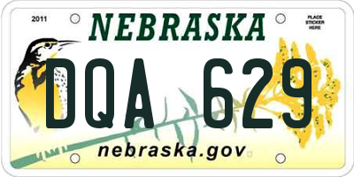 NE license plate DQA629