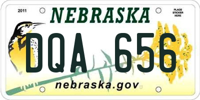NE license plate DQA656