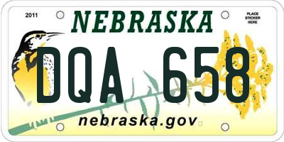 NE license plate DQA658