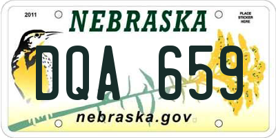 NE license plate DQA659