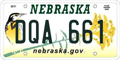 NE license plate DQA661