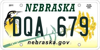 NE license plate DQA679