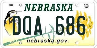 NE license plate DQA686