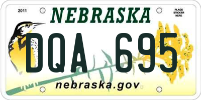 NE license plate DQA695
