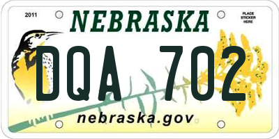 NE license plate DQA702