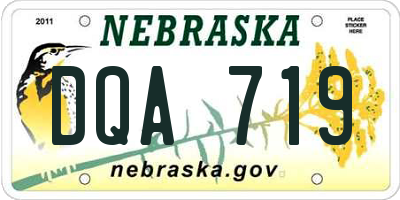 NE license plate DQA719