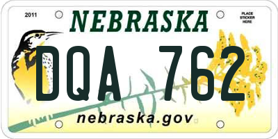 NE license plate DQA762