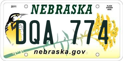 NE license plate DQA774