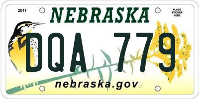 NE license plate DQA779