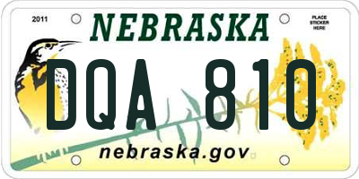 NE license plate DQA810