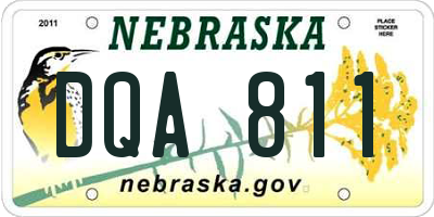 NE license plate DQA811