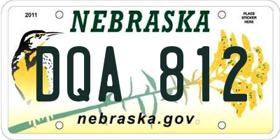 NE license plate DQA812