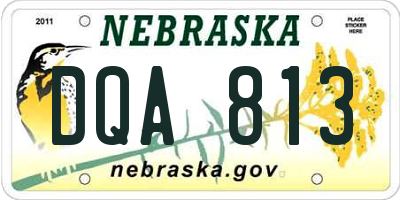 NE license plate DQA813