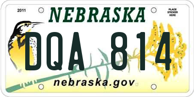 NE license plate DQA814