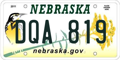 NE license plate DQA819