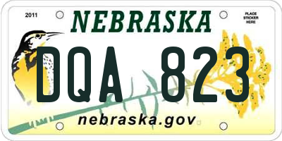 NE license plate DQA823
