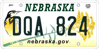 NE license plate DQA824