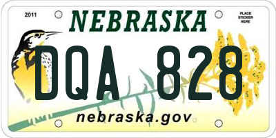 NE license plate DQA828