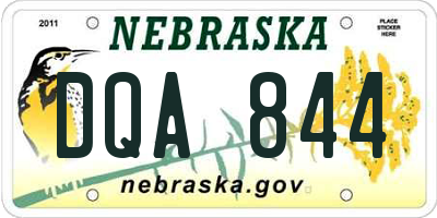 NE license plate DQA844
