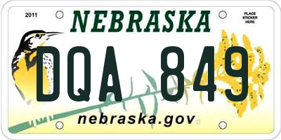 NE license plate DQA849