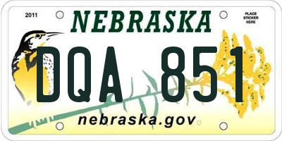 NE license plate DQA851